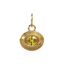 Load image into Gallery viewer, Golden Citrine Charms 14k Yellow Solid Gold Bubble Bezel Charm Pendant Yelllow Oval Gemstone Bezel 18K Gold Jewelry Finding - Jalvi &amp; Co.