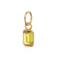 Load image into Gallery viewer, Golden Citrine Emerald Cut Solid Gold Charm / Yellow Gemstone Handmade Gold Pendant / 14k Solid Gold November Jewelry Making Findings - Jalvi &amp; Co.