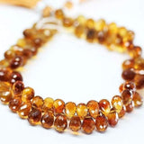 Golden Citrine Faceted Tear Drop Briolette Gemstone Loose Beads 10pc 7mm 9mm