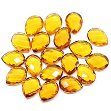 Load image into Gallery viewer, Golden Citrine Quartz Faceted Pear Drop Briolette Matching Beads 6pc 12x10mm - Jalvi &amp; Co.