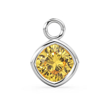 Load image into Gallery viewer, Golden Citrine Solid Gold Charm / Natural Gemstone Handmade Pendant / 1pc 14k Solid Yellow Gold Jewelry Making Findings - Jalvi &amp; Co.