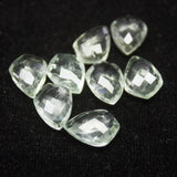 Green Amethyst Prasiolite Faceted Kite Shield Briolette Drop Loose Gemstone Beads 1 pair 14x10mm