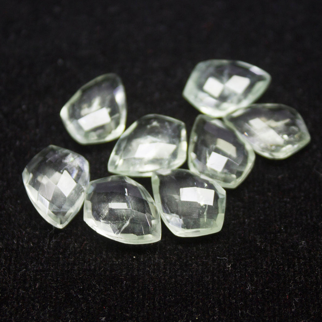 Green Amethyst Prasiolite Faceted Kite Shield Briolette Drop Loose Gemstone Beads 1 pair 14x10mm - Jalvi & Co.