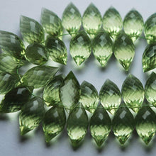 Load image into Gallery viewer, Green Amethyst Quartz Faceted Dew Drop Marquise Loose Beads 10pc 18x8mm - Jalvi &amp; Co.