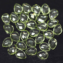 Load image into Gallery viewer, Green Amethyst Quartz Faceted Pear Drop Briolette Matching Beads 6pc 12x10mm - Jalvi &amp; Co.