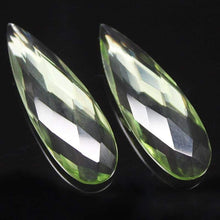 Load image into Gallery viewer, Green Amethyst Quartz Faceted Pear Drop Briolette Matching Pair Bead 2pc 30x12mm - Jalvi &amp; Co.