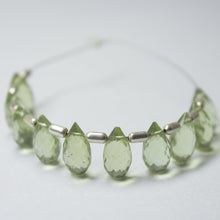 Load image into Gallery viewer, Green Amethyst Quartz Faceted Teardrop Beads 10mm 10pc - Jalvi &amp; Co.