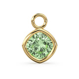 Green Amethyst Solid Gold Charm / Prasiolite Gemstone Handmade Pendant / 1pc 14k Solid Yellow Gold Jewelry Making / February BirthstoneSALE