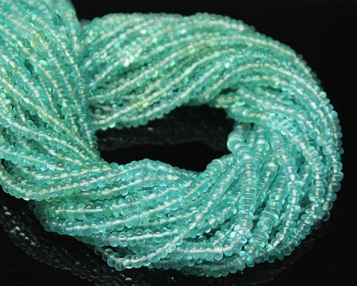 Green Apatite Shaded Smooth Polished Rondelle Gemstone Bead Strand 13