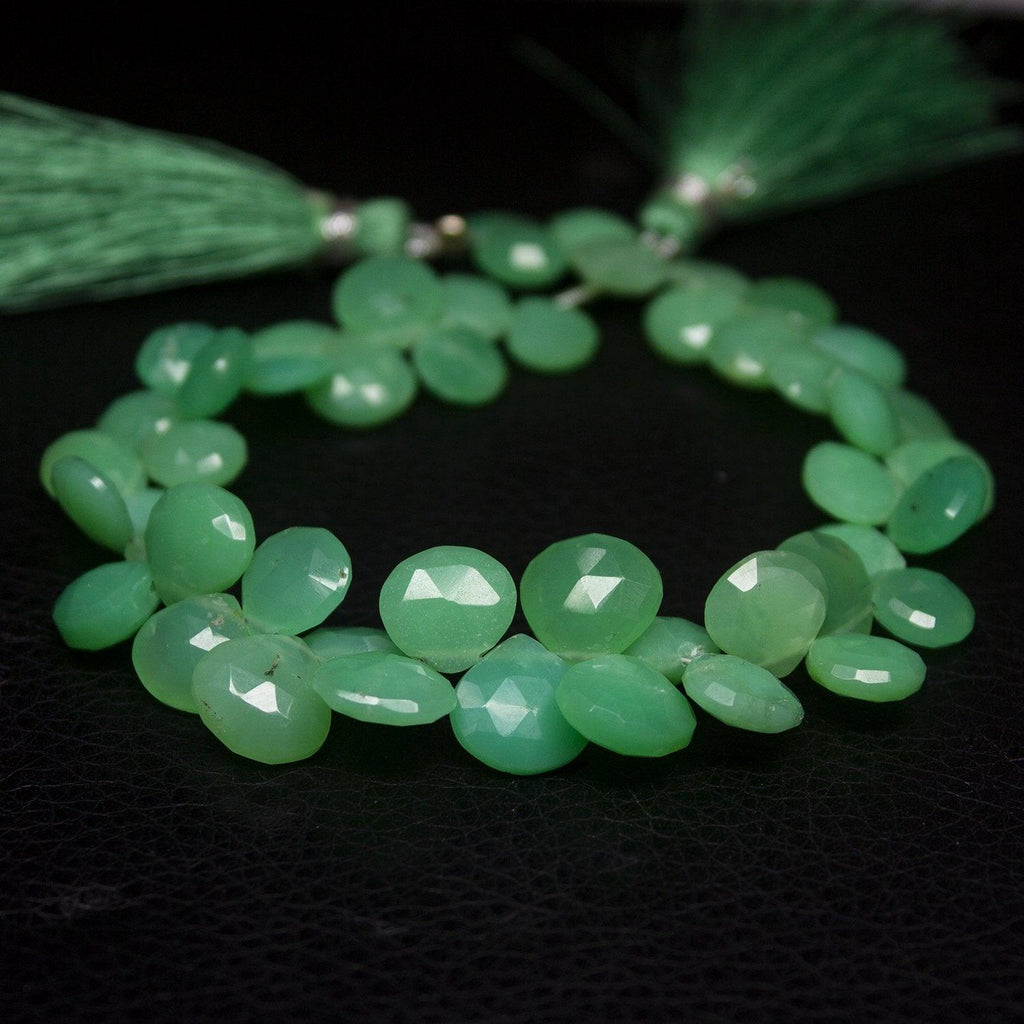 Green Australian Chrysoprase Faceted Heart Drop Loose Gemstone Beads 4" 8mm 10mm - Jalvi & Co.