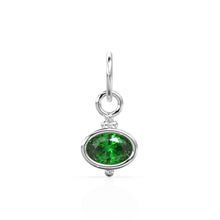 Load image into Gallery viewer, Green Emerald Charms 14k Yellow Solid Oval Charm / Solid Gold Zambian Emerald Bezel Charm Pendant / Green Oval Gemstone Bezel 18K Jewelry - Jalvi &amp; Co.