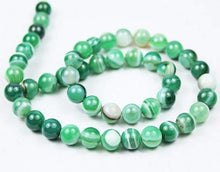 Load image into Gallery viewer, Green Emerald Lace Agate Ball Smooth Round Loose Gemstone Bead Strand 8mm 13&quot; - Jalvi &amp; Co.