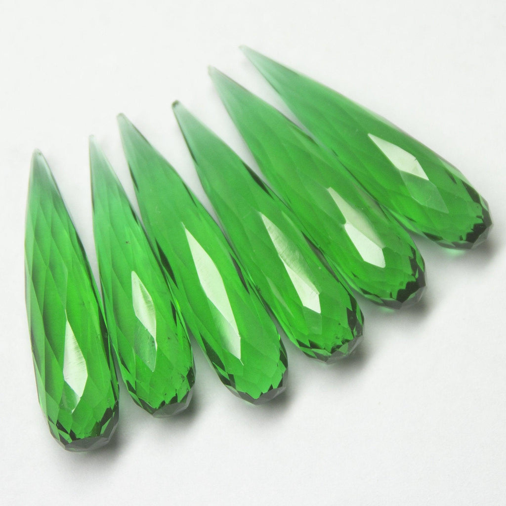 Green Emerald Quartz Faceted Marquise Beads 30x7mm 6pc - Jalvi & Co.