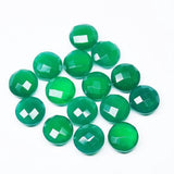 Green Onyx Faceted Round Coin Gemstone Matching Pair Loose Beads 6pc 10mm