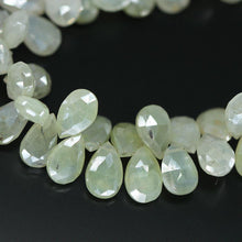 Load image into Gallery viewer, Green Prehnite Mystic Faceted Pear Drop Loose Gemstone Beads Strand 4&quot; 10mm 11mm - Jalvi &amp; Co.