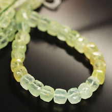 Load image into Gallery viewer, Green Shaded Prehnite Gemstone Faceted Cube Box Square Beads Strand 6mm 8&quot; - Jalvi &amp; Co.