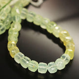 Green Shaded Prehnite Gemstone Faceted Cube Box Square Beads Strand 6mm 8