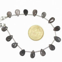 Load image into Gallery viewer, Grey Moonstone Natural Gemstone Smooth Pear Drop Briolette Beads 8&quot; 12mm 13mm - Jalvi &amp; Co.