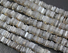 Load image into Gallery viewer, Grey Moonstone Smooth Square Heishi Cube Loose Gemstone Beads Strand 16&quot; 4mm - Jalvi &amp; Co.