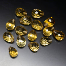 Load image into Gallery viewer, Half Drill, 10 Pcs,Super Rare Natural Citrine Faceted Drops Briolettes Calibrated Size 8X6mm - Jalvi &amp; Co.