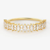 Half Eternity Diamond Band in 14k Gold / Marquise Diamond Ring / Gold Band White Diamond Ring / Engagement Ring