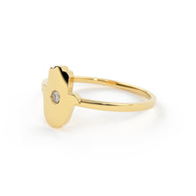 Load image into Gallery viewer, Hamsa Ring / Diamond Hamsa Ring in 14k Gold / Rose Gold Ring / Graduation Gift - Jalvi &amp; Co.