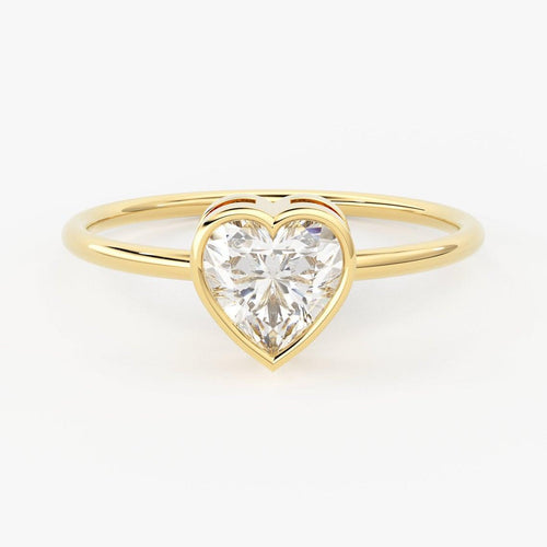 Heart Diamond Band in 14k Gold / Heart Gold Diamond Ring / Gold Band White Diamond Ring / Heart Diamond Wedding Band - Jalvi & Co.