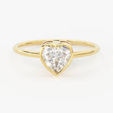 Heart Diamond Band in 14k Gold / Heart Gold Diamond Ring / Gold Band White Diamond Ring / Heart Diamond Wedding Band