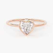 Load image into Gallery viewer, Heart Diamond Band in 14k Gold / Heart Gold Diamond Ring / Gold Band White Diamond Ring / Heart Diamond Wedding Band - Jalvi &amp; Co.