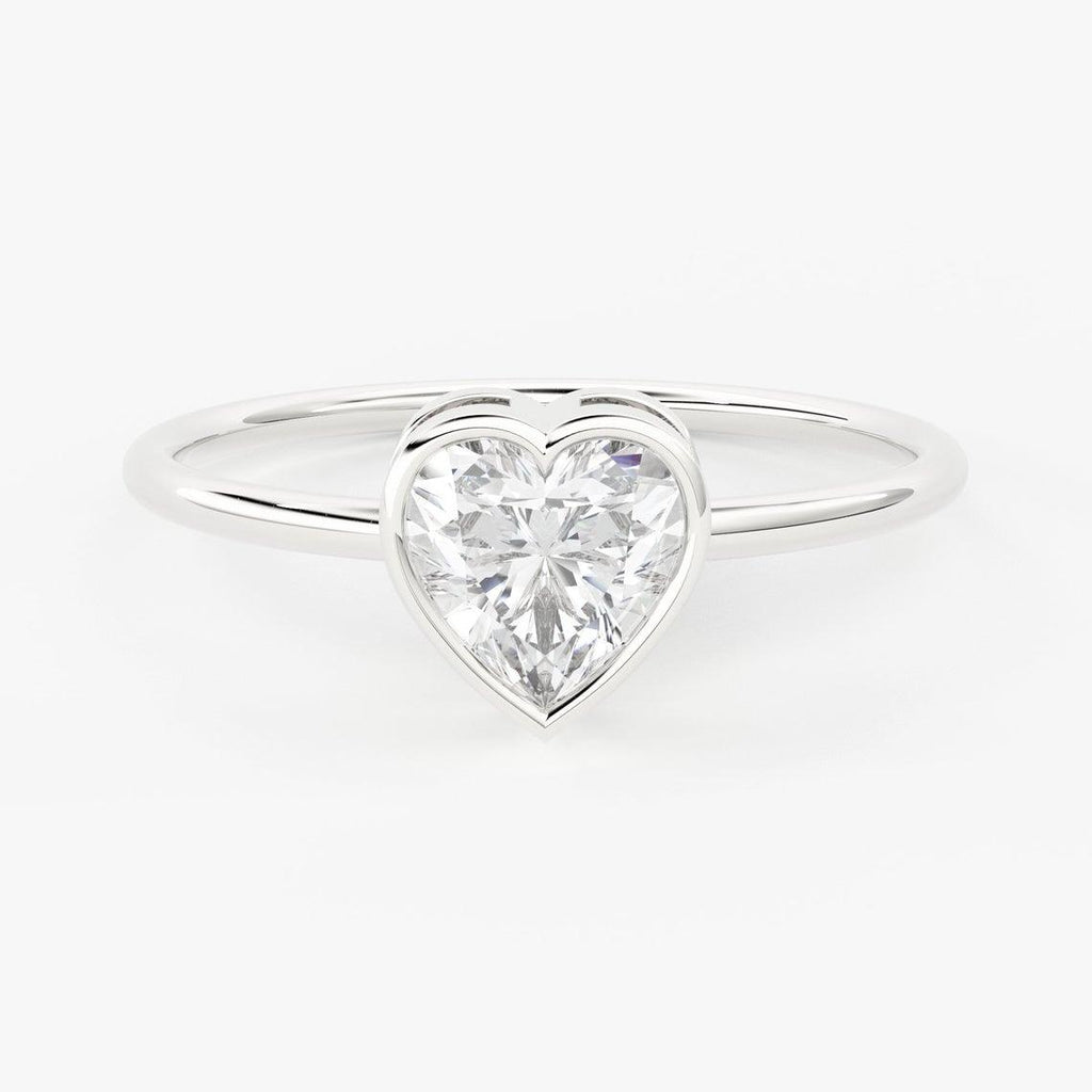 Heart Diamond Band in 14k Gold / Heart Gold Diamond Ring / Gold Band White Diamond Ring / Heart Diamond Wedding Band - Jalvi & Co.