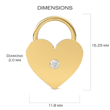 Load image into Gallery viewer, Heart Diamond Charm / 14k 18k Solid Gold Charm / Heart Charm / Moon Pendant / Gold Jewelry Supplies / Diamond Charm Finding / Christmas Sale - Jalvi &amp; Co.