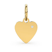 Load image into Gallery viewer, Heart Diamond Studded Charm 14k 18k Solid Gold / Heart Charm / Love Charm / New Year Sale - Jalvi &amp; Co.