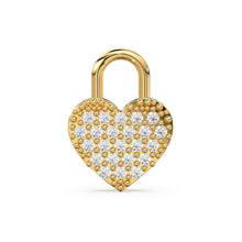 Load image into Gallery viewer, Heart Shape Diamond Studded Charm Pendant / 14k 18k Solid Gold Charm / Diamond Charm / Petite Charm / Sale - Jalvi &amp; Co.