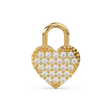 Heart Shape Diamond Studded Charm Pendant / 14k 18k Solid Gold Charm / Diamond Charm / Petite Charm / Sale