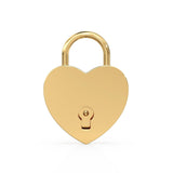 Heart Solid Gold PadLock Charm Pendant / 14k 18k Solid Gold Love Pendant / Padlock Pendant / Big Heart Pendant / 18k Gold Heart Necklace