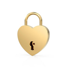 Load image into Gallery viewer, Heart Solid Gold PadLock Charm Pendant / 14k 18k Solid Gold Love Pendant / Padlock Pendant / Big Heart Pendant / 18k Gold Heart Necklace - Jalvi &amp; Co.