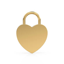 Load image into Gallery viewer, Heart Solid Gold PadLock Charm Pendant / 14k 18k Solid Gold Love Pendant / Padlock Pendant / Big Heart Pendant / 18k Gold Heart Necklace - Jalvi &amp; Co.