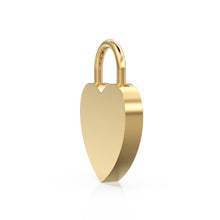 Load image into Gallery viewer, Heart Solid Gold PadLock Charm Pendant / 14k 18k Solid Gold Love Pendant / Padlock Pendant / Big Heart Pendant / 18k Gold Heart Necklace - Jalvi &amp; Co.