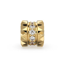 Load image into Gallery viewer, Hefty Diamond Full Eternity Wheel 14k Solid Gold Rondelle Spacer Finding Bead / Diamond Spacer / Diamond Finding / Solid Gold Bead, 7mm - Jalvi &amp; Co.