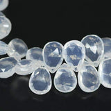 Himalayan Ice Quartz Faceted Pear Drop Gemstone Loose Spacer Beads 8mm 11mm 4