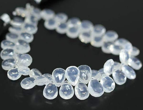 Himalayan Ice Quartz Faceted Pear Drop Gemstone Loose Spacer Beads 8mm 11mm 4