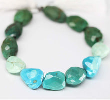 Load image into Gallery viewer, Himalayan Turquoise Faceted Tumble Nugget Loose Gemstone Beads Strand 16mm 4&quot; - Jalvi &amp; Co.