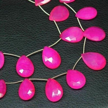 Load image into Gallery viewer, Hot Pink Chalcedony Faceted Pear Drop Gemstone Loose Beads Strand 9&quot; 14mm 20mm - Jalvi &amp; Co.