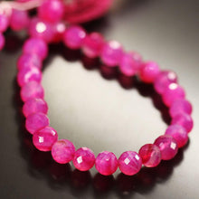 Load image into Gallery viewer, Hot Pink Chalcedony Faceted Round Ball Gemstone Beads Strand 9&quot; 8mm 9mm - Jalvi &amp; Co.