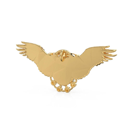 HUGE Angel Ribcage Diamond 14k 18k Solid Gold Charm Pendant, Goth Jewelry Charm, Gold Charm Finding, Skeleton Solid Gold Pendant - Jalvi & Co.