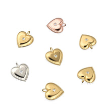 Load image into Gallery viewer, HUGE BIG Love Heart Diamond 14k 18k Solid Gold Charm Pendant, Valentines Charm, Gold Charm Finding, Heart Solid Gold Pendant, Gift for her - Jalvi &amp; Co.