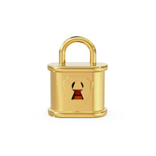 Load image into Gallery viewer, Huge Padlock 24mm Solid Gold Pendant / 14k 18k Solid Gold Charm / Lock Key Pendant / Jewelry for him / her - Jalvi &amp; Co.