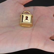 Load image into Gallery viewer, Huge Padlock 24mm Solid Gold Pendant / 14k 18k Solid Gold Charm / Lock Key Pendant / Jewelry for him / her - Jalvi &amp; Co.