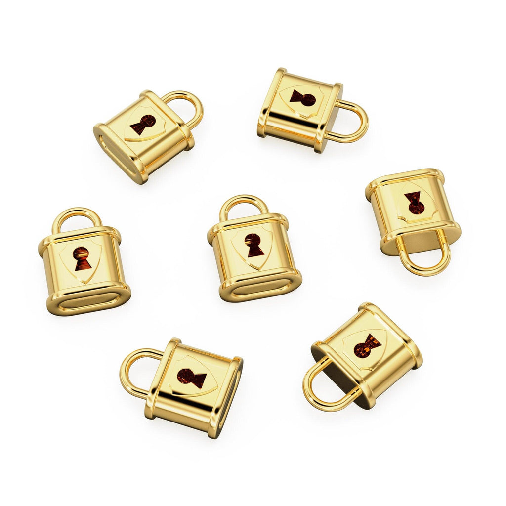 Huge Padlock 24mm Solid Gold Pendant / 14k 18k Solid Gold Charm / Lock Key Pendant / Jewelry for him / her - Jalvi & Co.