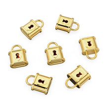 Load image into Gallery viewer, Huge Padlock 24mm Solid Gold Pendant / 14k 18k Solid Gold Charm / Lock Key Pendant / Jewelry for him / her - Jalvi &amp; Co.